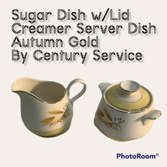 Sugar and Creamer Autumn Gold by Century Service Midcentury Vintage - Picture 1 of 6